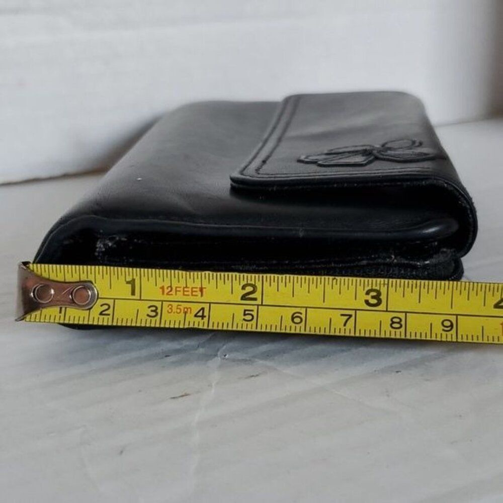 Buxton Black Leather Wallet Card Holder ID Coin Change Purse Women's Woman's - Picture 8 of 16